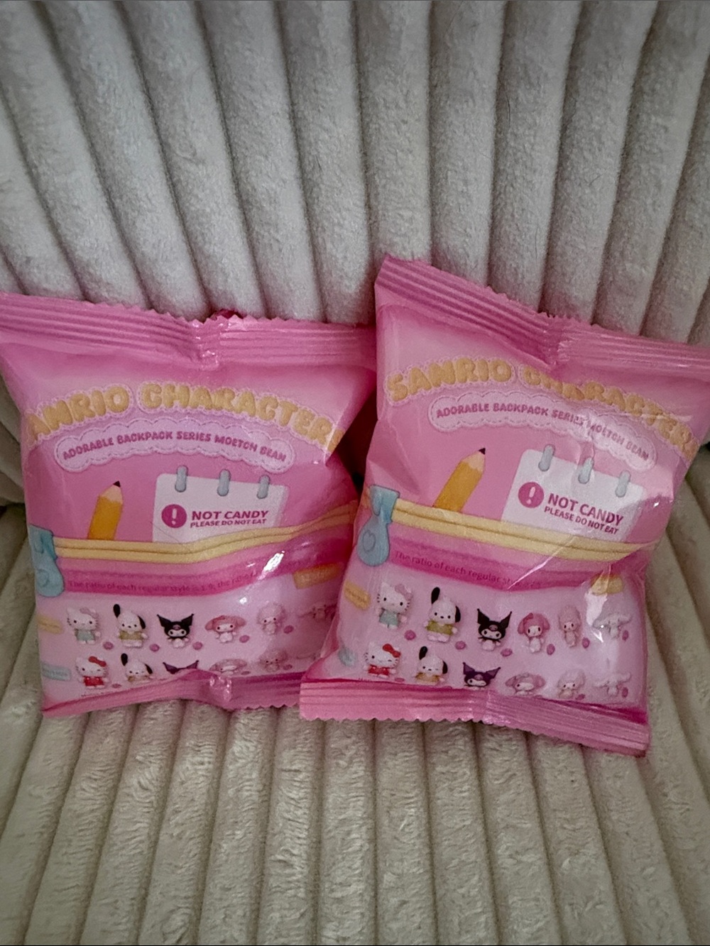 Sanrio Adorable Backpack  Moetch Bean Magnets- Blind Bags- Set of Two (2).New.